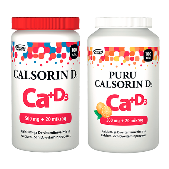 CALSORIN tai PURU CALSORIN 500 mg + D3 20 mcg 100 tabl.