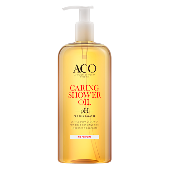 ACO Caring Shower Oil puhdistaa ja kosteuttaa ihoa hellävaraisesti