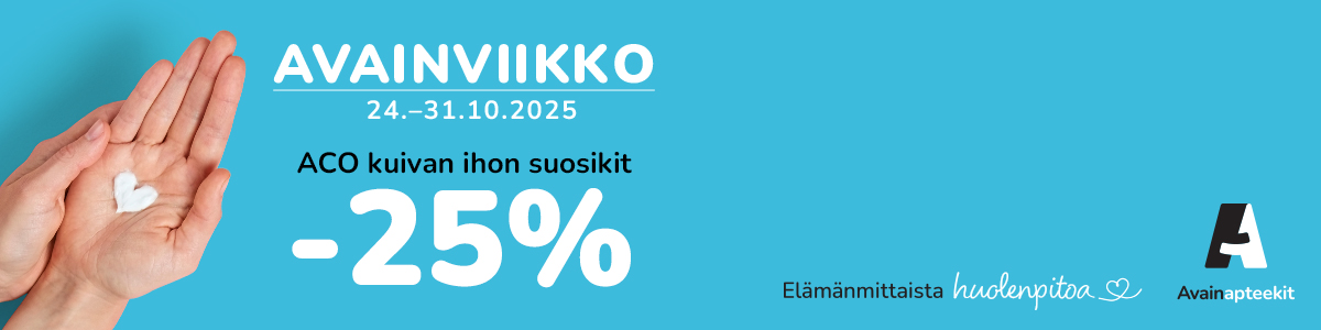Avainapteekkien Avainviikolta Acon kuivan ihon suosikit -25 % 24.-31.10.