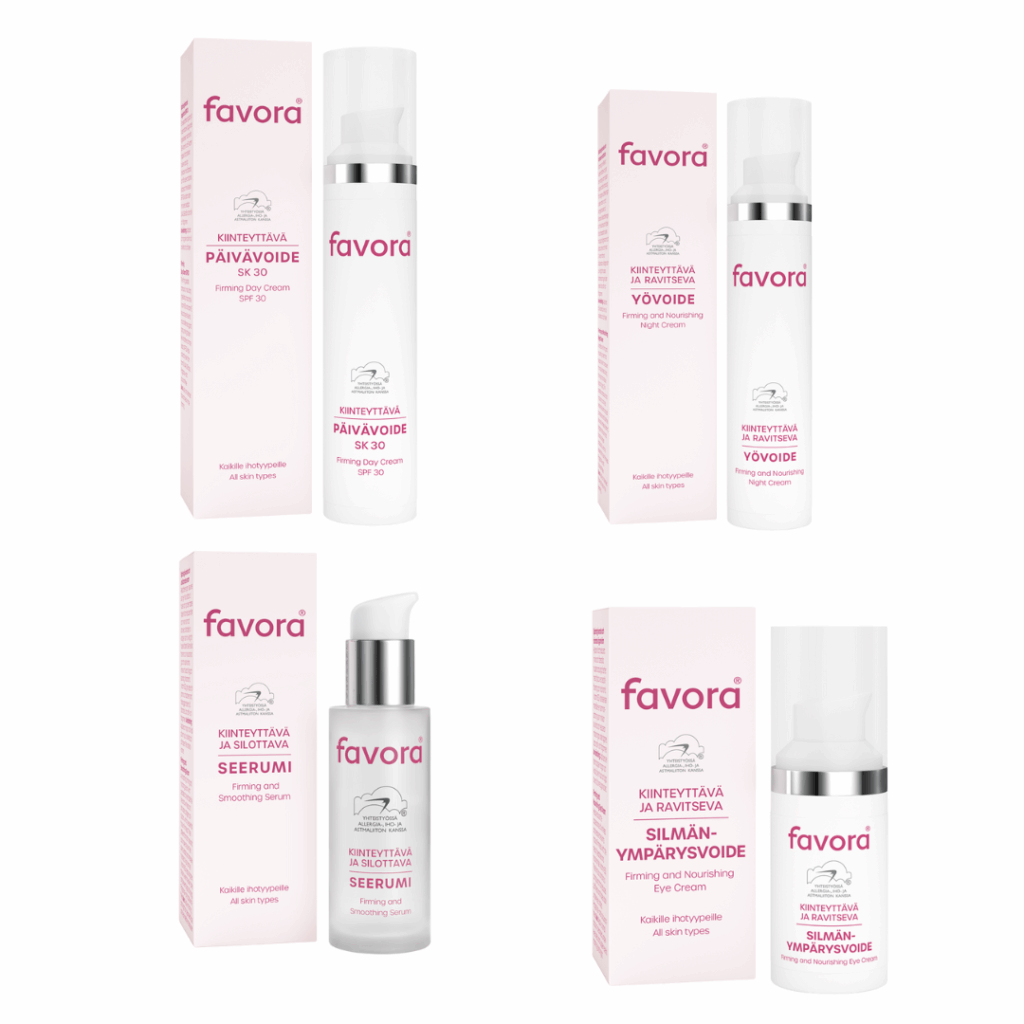 Favora kiinteyttävät ihonhoitotuotteet